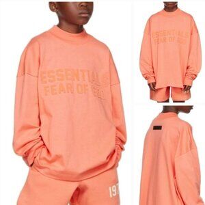 FEAR OF GOD ESSENTIALS KIDS Logo-Flocked Cotton-Jersey Long Sleeve T-Shirt